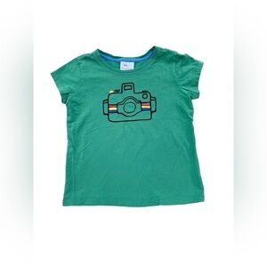 Hanna Andersson Size 130, 8, Green Vintage Camera Short Sleeve Tee